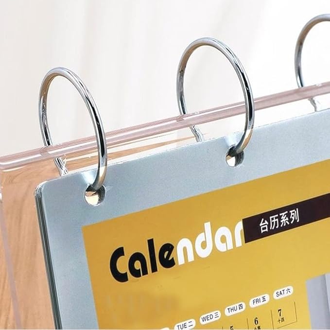 Acrylic Calendar Organizer Photo Sign Menu Stands Desk Tabletop Flip Album with PVC Pocket Display Newly Calendar Photo,4x6inch, 7 Pockets-14 Sides, Clear