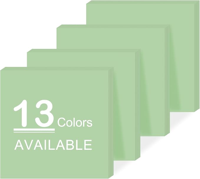 Super Sticky Notes,Self-Stick Note Pads 3 x 3 in,400 Sheets Sticky Notepad Bulk Post,Office Supplies,School Supplies,Christmas Decor(Light Green, Sticky Notes 3x3)