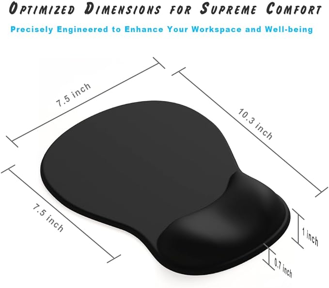 ErgoComfort Gel Wrist Rest Mouse Pad-Ergonomic Office Mousepad with Wrist Support-Non-Slip, Design Desk Accessories Mat for Home&Game Decor (05Midnight Wave)