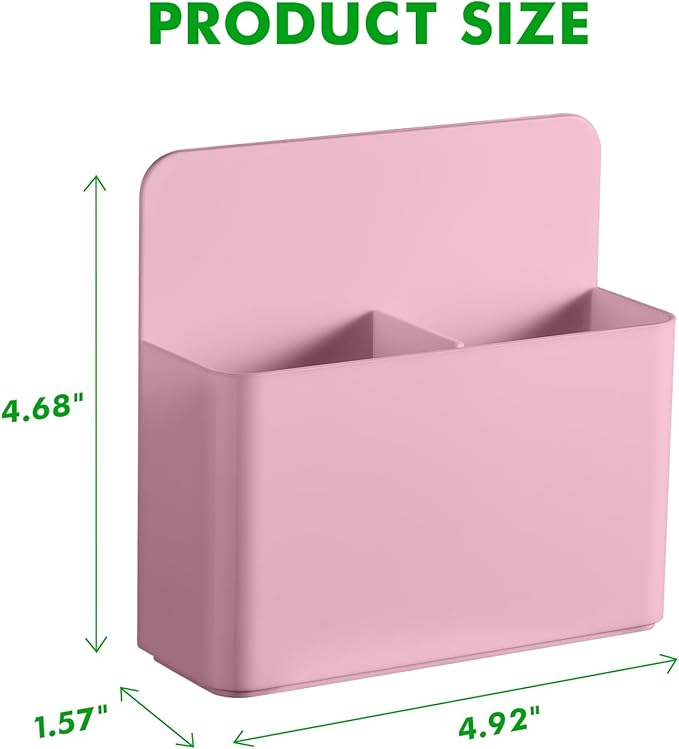 2 Pcs Magnetic Dry Erase Marker Holder for Whiteboard, Plastic Magnetic Pen Holder for Refrigerator Fridge, Magnet Pencil Cup for School Classroom, Locker Accessories, Pen Cup Organizer-Pink