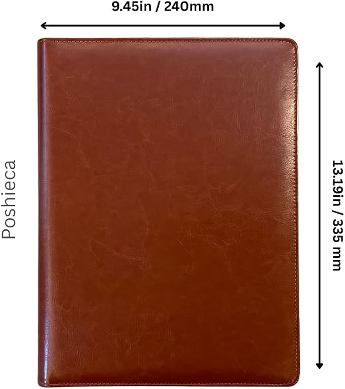 Leather Portfolio Binder for Business use, Document Organizer with Smart Storage, Calculator, Writing pad, – padfolio All in one, Professional Binder Portfolio for Women and Men with Name
