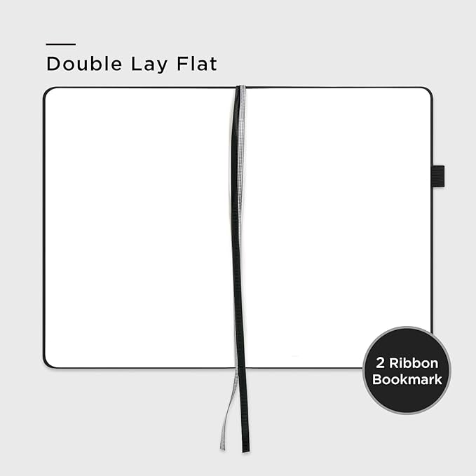 &And Per Se Blank Sketch Notebook, A5 Hardcover, 160 Pages 100gsm Thick Paper, Unlined Journal for Drawing, Doodling, Hand Lettering – Creative Gift for Artists, Designers, Writers (Black)