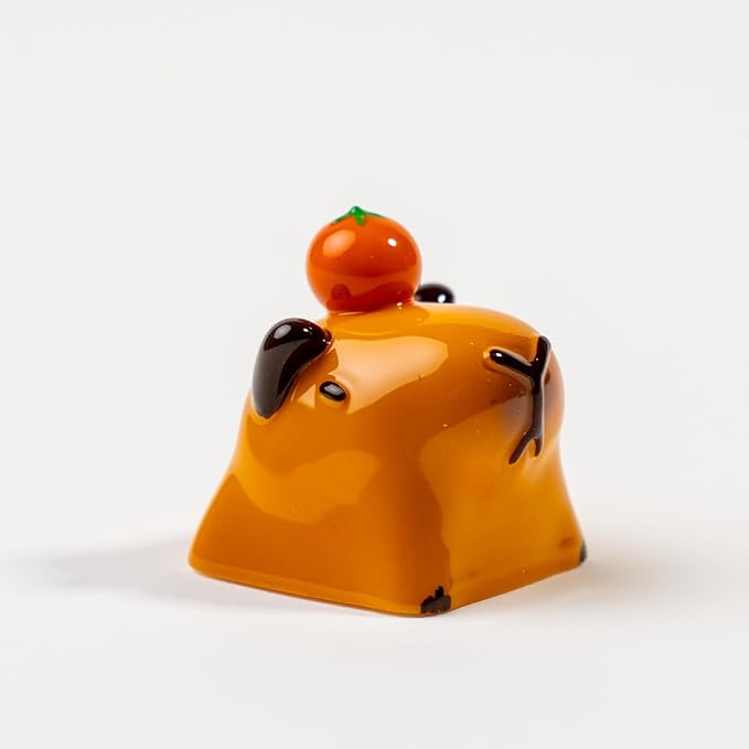Artisan Capybara Keycap, 1U Handmade Resin, MX Switch Compatible for Mechanical Keyboards, Chill Animal Design