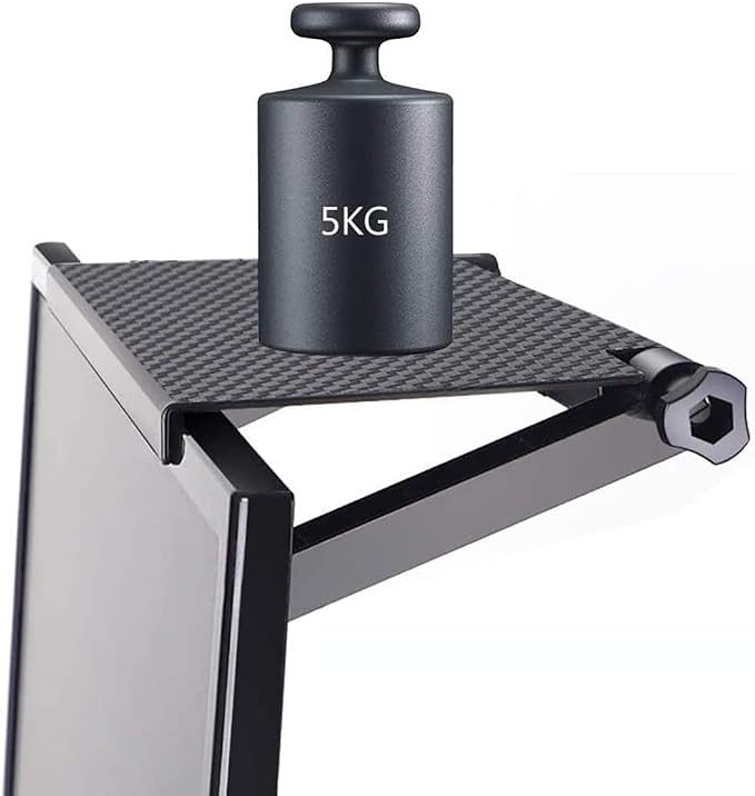 YINOVEEN 13'' TV Top Shelf, Adjustable Screen Mount Organizer (1 Pack), for Soundbar, Cable Box, Speakers, up to 11 LBS | Adjustable Screen Mount Organizer,TV Top Shelf Mount on Desktop Computer Monitor to Hold Cable Boxes, Media Boxes