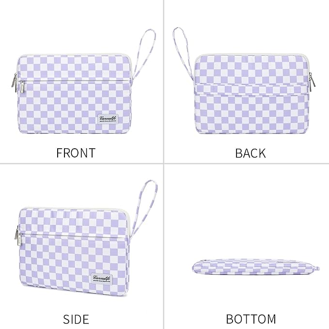 canvaslife 13.3-inch Notebook Computer, Shockproof, Waterproof and Protective Travel Notebook Computer case, Suitable for 13-13.3-inch Notebook Computer Cases (Purple Checker)
