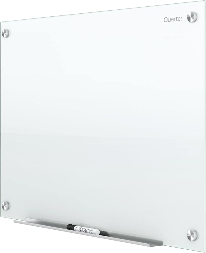 Quartet Dry Erase Board, Glass Whiteboard 96"W x 48"H, Non-Magnetic, Infinity, White (G9648NMW)