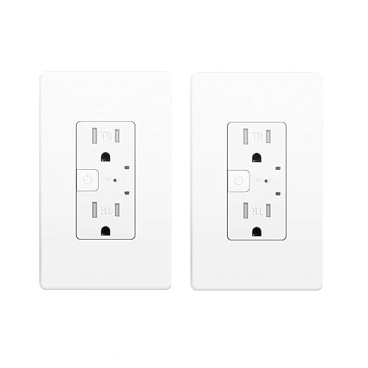 Smart Wall Outlet, Smart Tamper Resistant Outlet Compatible with Alexa and Google Assistant, Remote Control, ETL & FCC Approvel Samrt Receptacle, Requires 2.4 GHz Wi-Fi, No Hub Required, 2Pack
