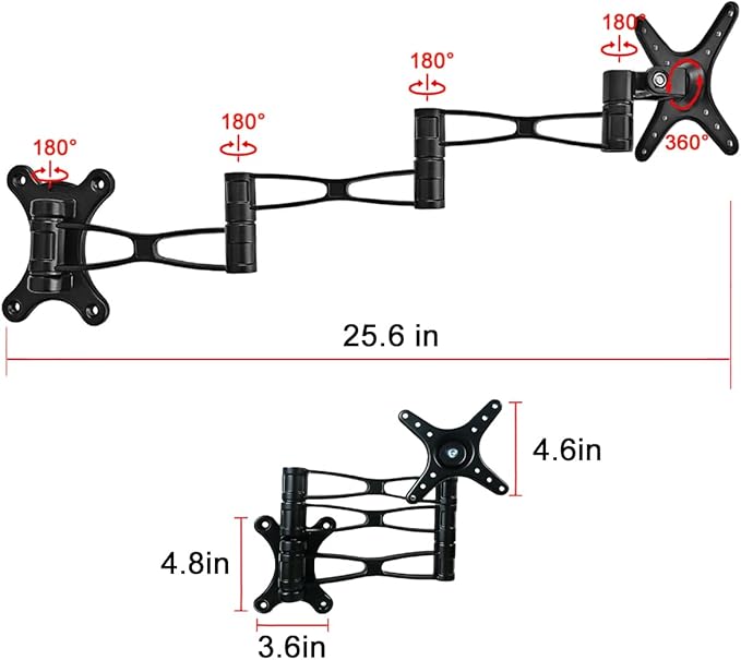 Foldable Floating Nightstand Rotate Brackets,Small Coffee Tables for Small Spaces Wall Side Table Bracket,Bathroom Table Wall Mounted Hinges,Suitable for DIY Side Tables,Nightstands,etc