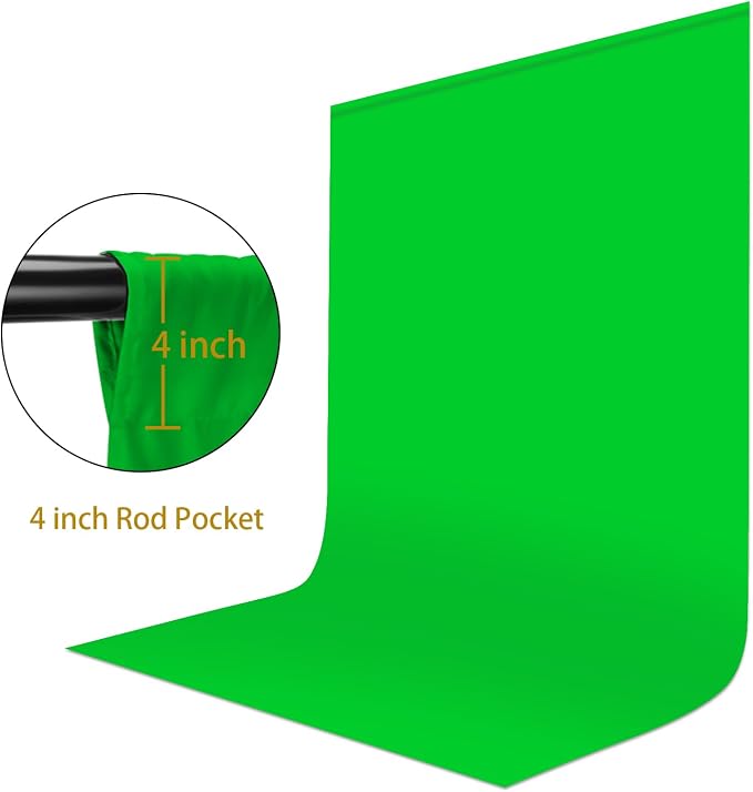 UTEBIT Green Screen Backdrop, 3.3X5 ft Photography Chroma Key Greenscreen Background Sheet for Background Removal,Thick Polyester Fabric Cloth Sheet for Photoshoot Video, Live Streaming(Backdrop Only)