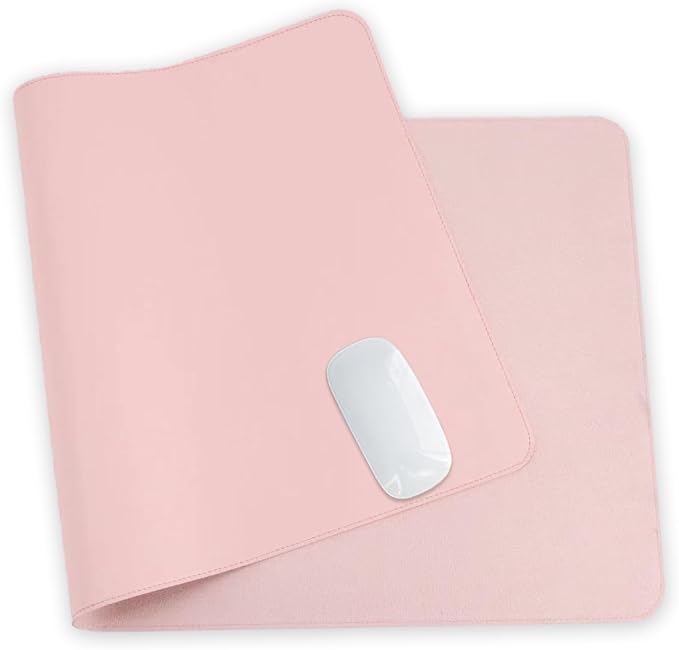 24 x 12 Inches Leather Desk Pad Protector, Non-Slip PU Leather Desk Mat, Laptop Desk Pad, Perfect for Office & Home Use (cherry blossom pink)
