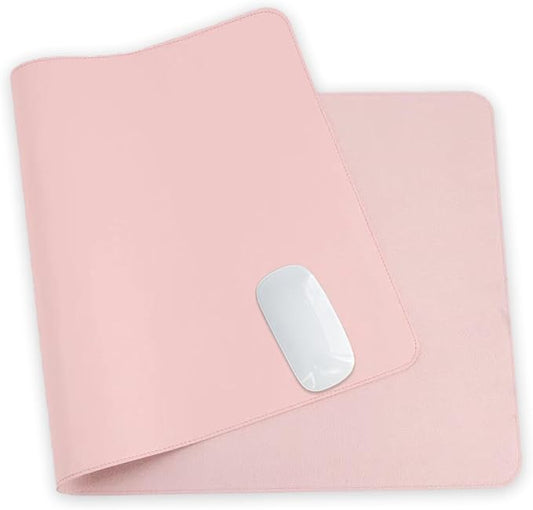 24 x 12 Inches Leather Desk Pad Protector, Non-Slip PU Leather Desk Mat, Laptop Desk Pad, Perfect for Office & Home Use (cherry blossom pink)