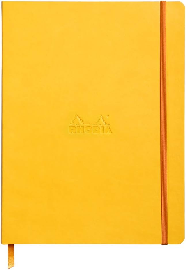 Rhodia Rhodiarama SoftCover Notebook - 80 Dots Sheets - 9 3/4 x 7 1/2 - Yellow Cover (117566C)