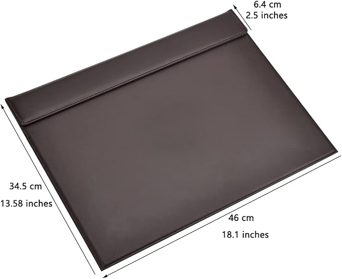 KINGFOM 18''x14'' Large Rectangle A3 Desk Writing & Drawing Desk Pad &Board Table Protector Mat with Paper Clip on Top Brown