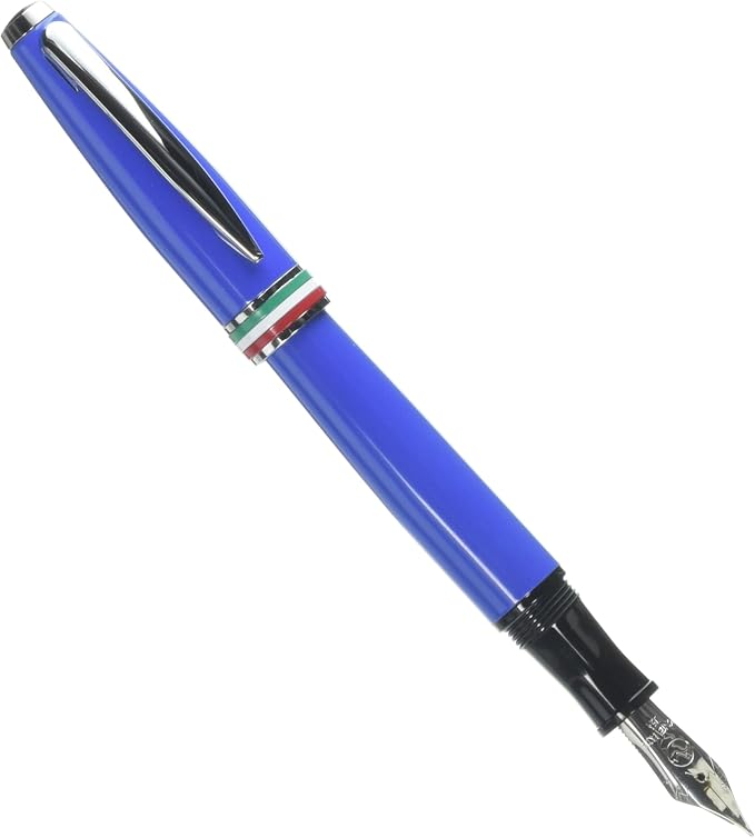 Monteverde USA Aldo Domani Italia Fountain Pen Exotic Blue - Fine Nib - Luxury Writing Pen - Italian Design - JoWo Stainless Steel Nib - Smooth Ink Flow - Refillable - Gift Box Included