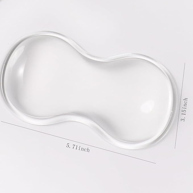 Clear Gel Wrist Rest for Mouse, White Silicone Mouse Wrist Rest, Relax Your Wrist, for Laptop Computer Office & Home (White-Short)