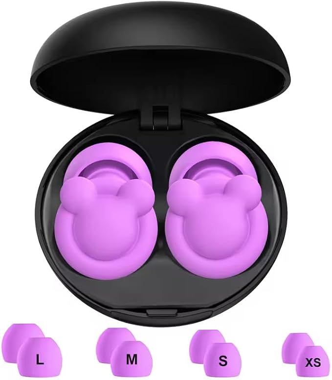 Ear Plugs for Sleeping Noise Reduction, Hearing Protection Ear Plugs for Sleep, snoring, Study, Super Soft with 8 Ear Tips in XS/S/M/L (Light Pink, One Size)