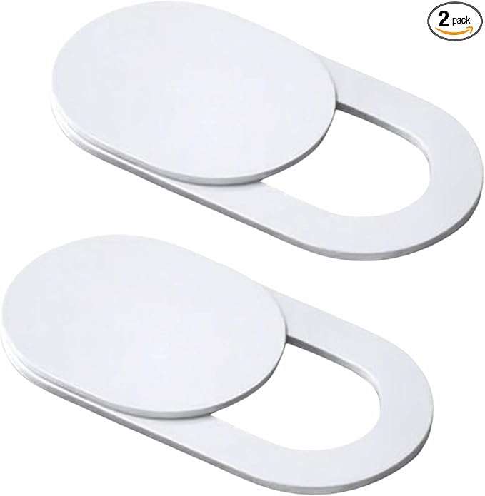 NXVX Webcam Cover Slide, [2 Pack] Ultra-Thin White Laptop Camera Cover Compatible with MacBook, Laptop, PC, iMac, iPad, iPhone, and More – Privacy Protector with 0.022in Thin Design (White)