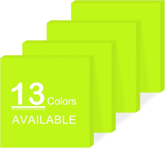 Super Sticky Notes,Self-Stick Note Pads 3 x 3 in,400 Sheets Sticky Notepad Bulk Post,Office Supplies,School Supplies,Christmas Decor (Bright Fruit Green, Sticky Notes 3x3)