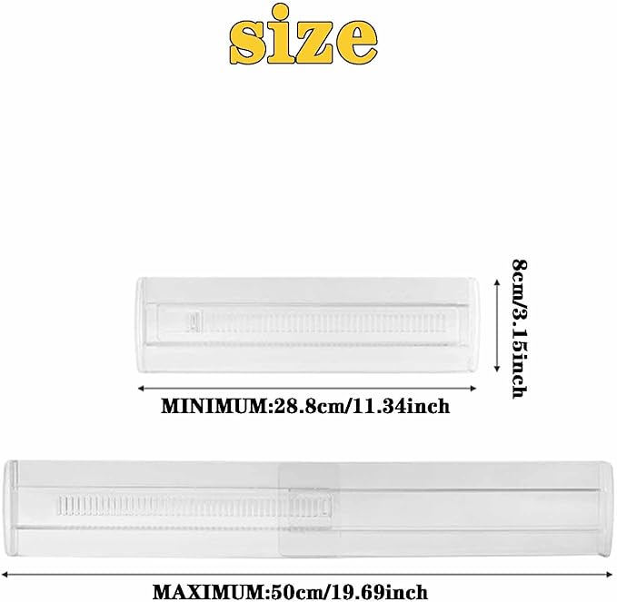 4 Pack Drawer Dividers for Clothes, 3.15" High 11.34"-19.69" Adjustable Expandable Dresser Drawer Organizer, Clear Plastic Separators for Dresser, Baby Clothing, Underwear