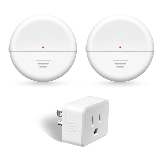 NineLeaf Wireless Motion Sensors Plug, PIR Sensor Outlet with Timer Setting to Auto Turn On/Off, Adjustable Detection Range, 15A/1500W Remote Control Plug for Christmas Lights, Fans(2Sensor 1Plug)