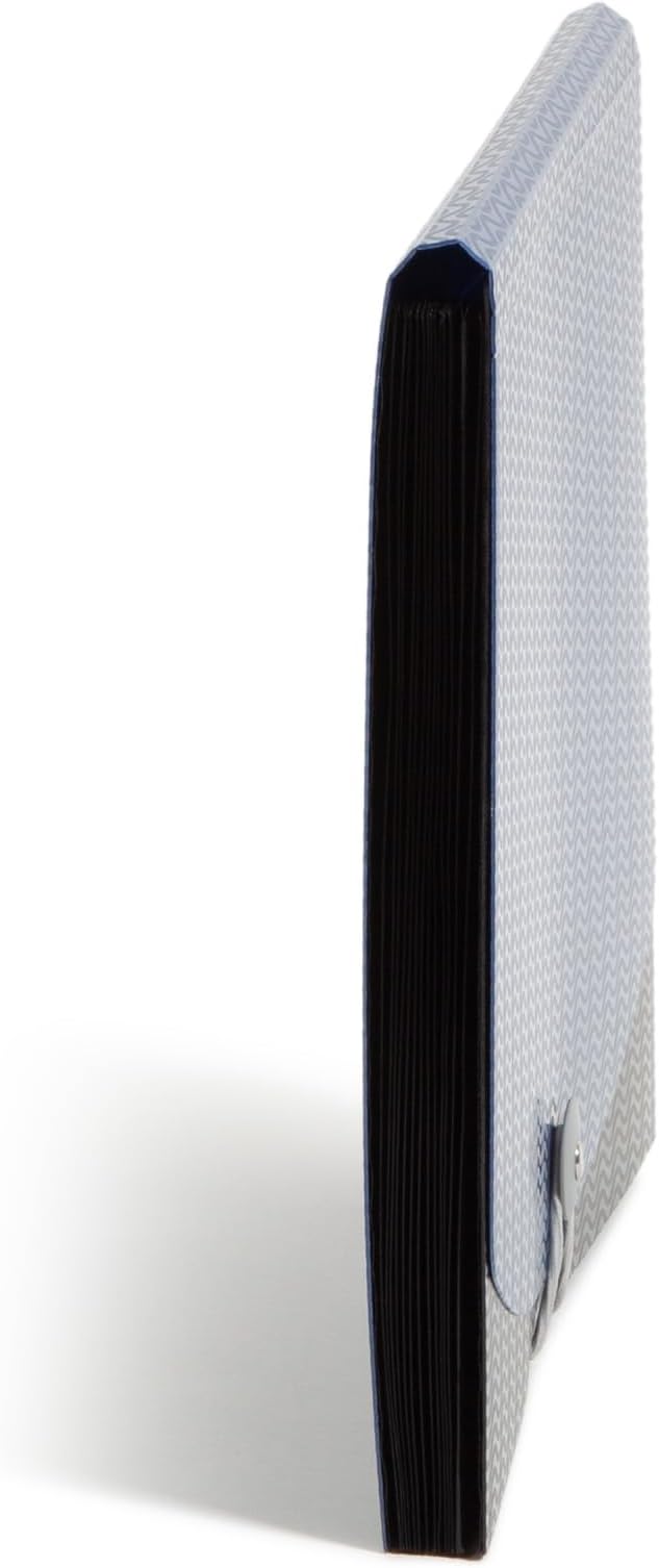Smead Poly Frequency Expanding File Folders, Flap and Cord Closure, Letter Size, Wave Pattern, 13 Pocket, Blue/Black (70863)