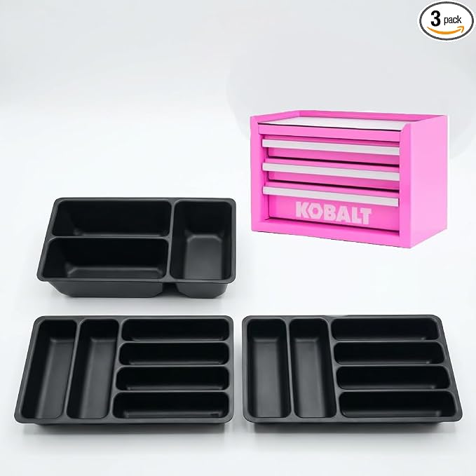 3 Pcs Tool Box Organizer Tray Divider Set for Kobalt Mini 3-Drawer ToolBox – Compatible with Both Old & New Version,Tool Desk Drawer Organization, Toolbox Accessories&Organizer.