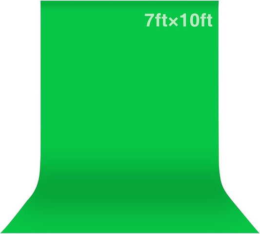 Green Screen Backdrop, 7x10ft (WxH) Photography Chromakey Greenscreen Background Sheet, Polyester Collapsible Green Backdrop Curtain for Streaming, Meeting, Photo Studio, Video Recording