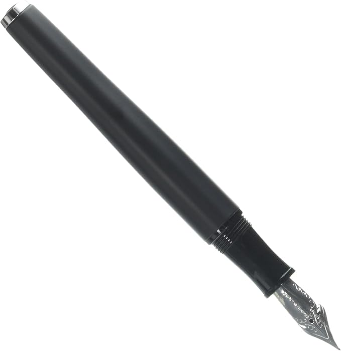 Monteverde USA Aldo Domani Italia Fountain Pen Matte Black - Flex Nib - Luxury Writing Pen - Italian Design - JoWo Stainless Steel Nib - Smooth Ink Flow - Refillable - Gift Box Included