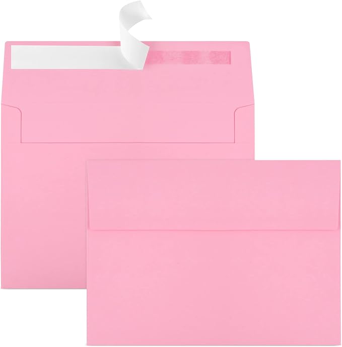 70 Packs of Invitation Envelopes, A2 Envelopes Pink Postcard for 4.5x5.5 Cards for Invitations, Self Seal for Photos RSVP, Greeting Cards