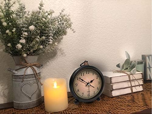TooTa Vintage Retro Analog Alarm Clock, 4.5 inch Super Silent Non Ticking Small Clock with Night Light, Battery Operated, Simply Design, for Living Room, Bedroom, Bedside, Desk, Gift Clock (Arabic)
