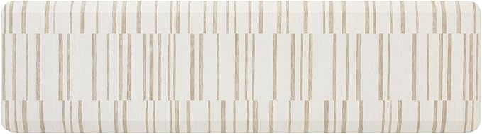 House of Noa Nama Standing Mat – Anti-Fatigue Kitchen Mats for Floor, Cushioned & Non-Slip Comfort Mat for Standing, Thick Foam Anti-Fatigue Mat for Kitchen & Workspaces, Nara Stripe Natural 22" x 72"