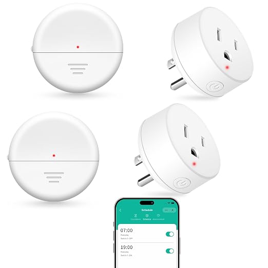 NineLeaf Wireless 260FT Motion Sensor WiFi Outlet Remote Smart Switch | App Control, Adjustable Sensing Mode, WiFi Auto Control Lights Fan Appliances, No Wiring,Garage,2Sensors 2Plugs