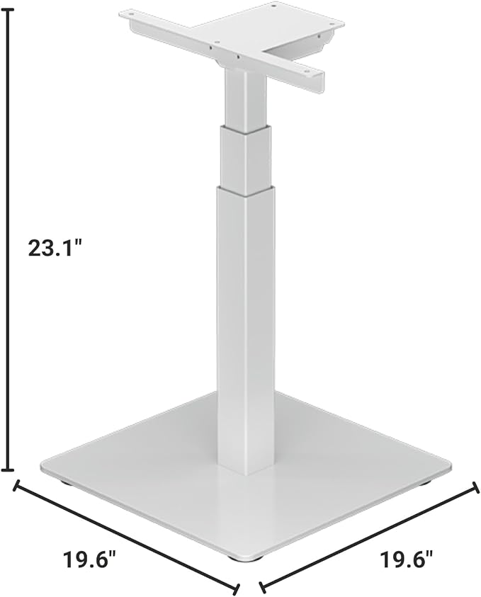 PROGRESSIVE AUTOMATIONS Height Adjustable Single Desk Frame - DIY Small Electric Standing Desk Bar Table Lift, 25.5" Stroke, 180 lbs Force, FLT-01 White