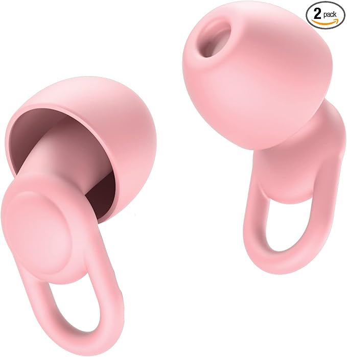 Reusable Ear Plugs for Sleeping Noise Cancelling, Perfect -30dB Hearing Protection EarPlugs in Flexible Silicone,Snoring Ear Plugs for Sleeping, Focus,Concert Ear Protection (Pink, Medium)