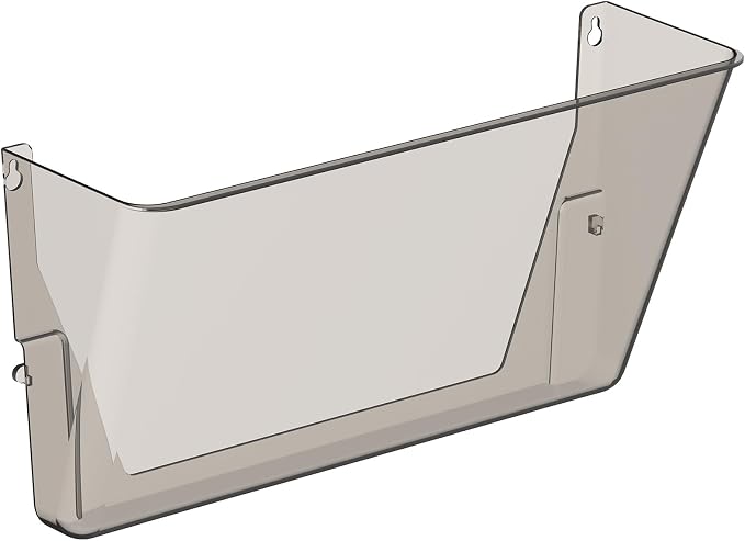 Gawerk Clear Acrylic Single Pocket, Plastic Hanging Wall Mount File Holder for Office Home (Gray, 1 Pack)