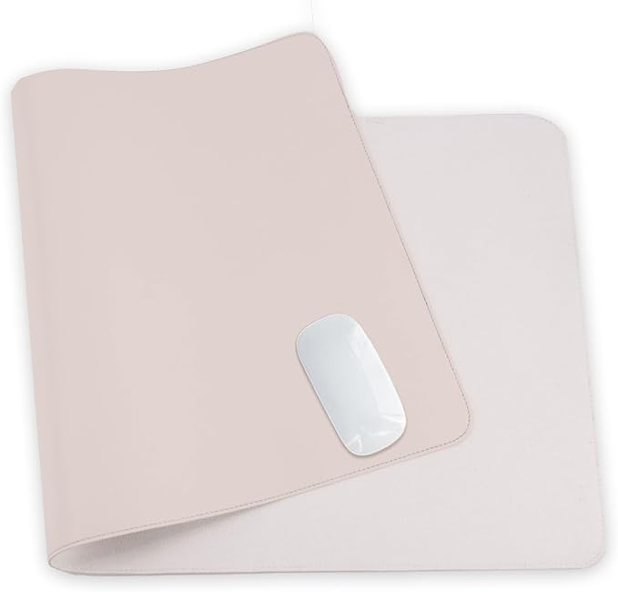 24 x 12 Inches Leather Desk Pad Protector, Non-Slip PU Leather Desk Mat, Laptop Desk Pad, Perfect for Office & Home Use (off-white)