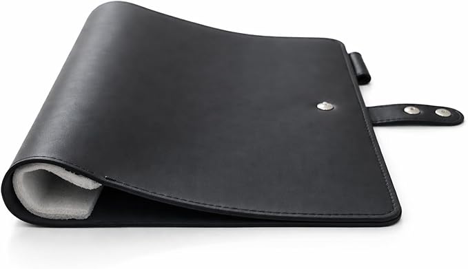 Premium Leather 3-Ring Binder Portfolio, 8.5x11 Inch Letter Size Organizer Folder, Refillable 3-Hole Paper BusinessBinder, Resume Folio for Men and Women (Black)