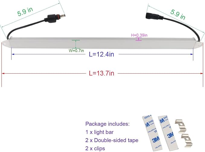 LEDENET 12" Blue 460nm LED Aquarium Fish Tank Light 18LEDs 5050 - Waterproof IP67 Aluminum Lighting 12V DC Grow Bar Light