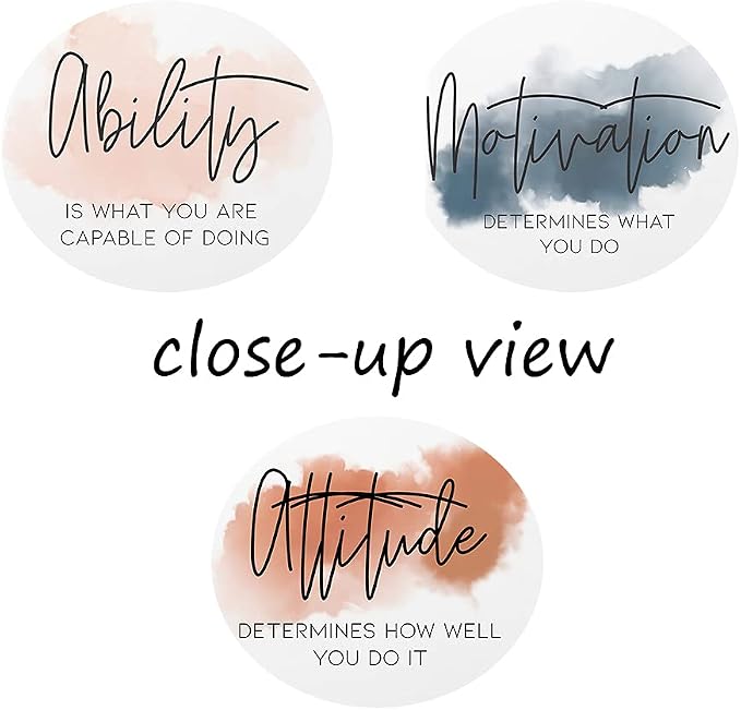 3 Piece Inspirational Canvas Wall Art, Quotes Motivational Mindset Print Pictures for Office Wall Decor, Triptych Entrepreneur Poster Framed Artwork for Women Men Home Decor Ready to Hang (36"Wx18" H)