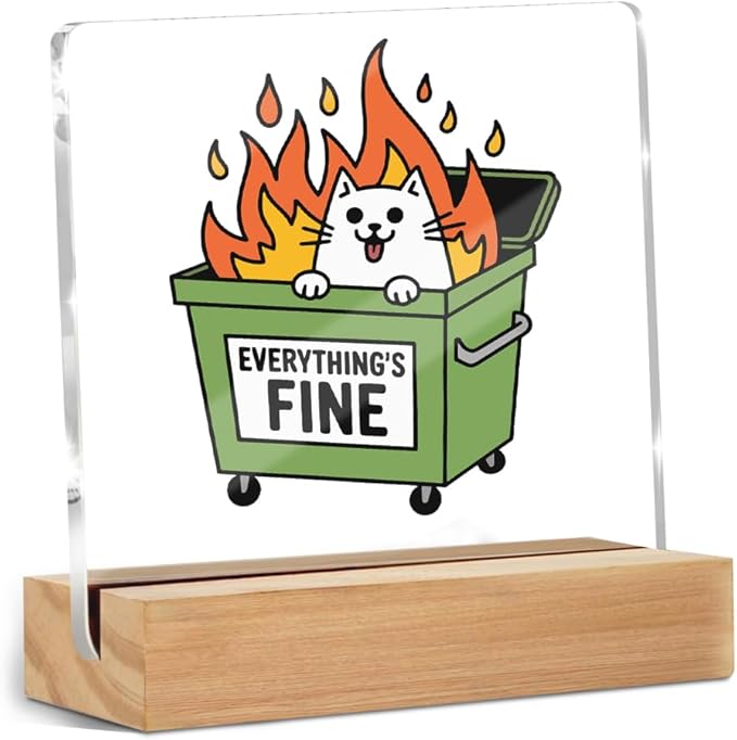 Birthday Gifts for Women Desk Rates Sign Gag Gift Acrylic With Wooden Stand | Funny Gifts for Coworker Employee Men Boss, Funny Office Sign Tabletop Decor Desk Accessories 4x4 Inch
