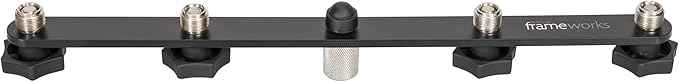 Gator Frameworks 1-to-4 Mic Mount Bar with Standard 5/8-Inch Thread Suitable for Most Microphone Stands Boom Arms (GFWMIC1TO4)