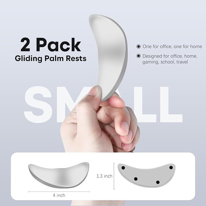 JIKIOU Right-Handed Truly Ergonomic Wrist Rest for Mouse 2 Pack, Carpal Tunnel Support, Pain Relief, Anti-Fatigue, Easy Glide, Office Computer Laptop Gaming (Right-Handed-Grey)