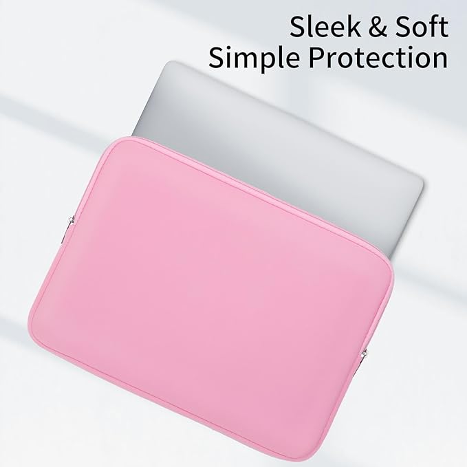 RAINYEAR 16 Inch Laptop Sleeve Soft Case Padded Bag Specially Compatible with 16" MacBook Pro M1 M2 M3 M4 M5 Pro/Max A2141 A2485 A2780 A2991 A3403 A3186 A3428 A3429 (Pink)