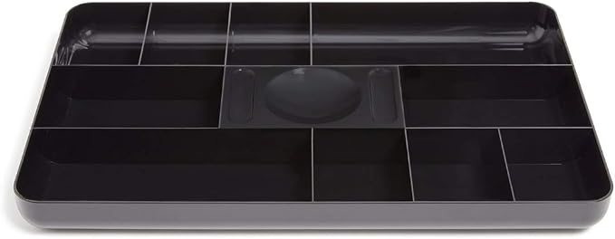 1InTheOffice Desk Drawer Organizer Tray, 13-Compartment Office Desk Drawer Organizer Black