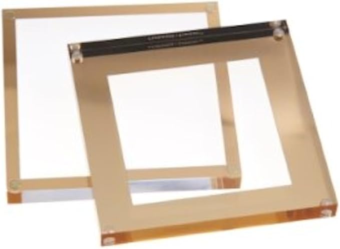 russell+hazel Acrylic & Gold Picture Frame, Clear, 4"x4" | Displays a favorite 4"x4" photo with modern flair. Clear acrylic with gold-toned accents suits any desk or shelf.