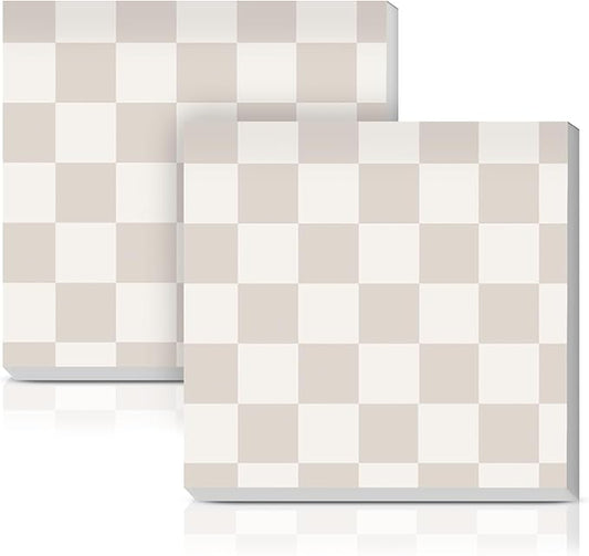 Sticky Notes 3x3 Inches, 2 Pads Cute Colorful Self-Stick Note Pads, Easy to Post for Home, Office and Daily Life Organization Cute Checkerboard