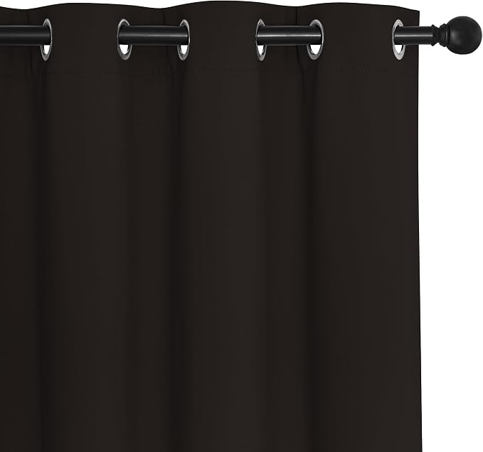 NICETOWN Toffee Brown Blackout Curtains 84 inch Length, Grommet Top Room Darkening Drapes for Bedroom Living Room, Light Blocking Window Covering for Privacy (W66 x L84 Inch, 1 Panel)