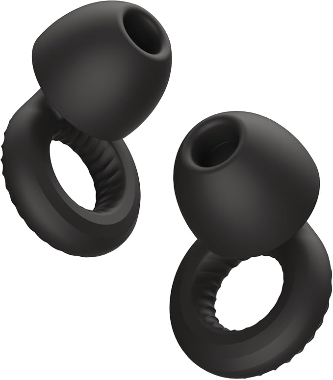 Black 28dB Sleep Ear Plugs for Side Sleepers – Soft Silicone Reusable Washable Earplugs – Noise Reduction for Snoring, Travel & Focus – 4 Sizes