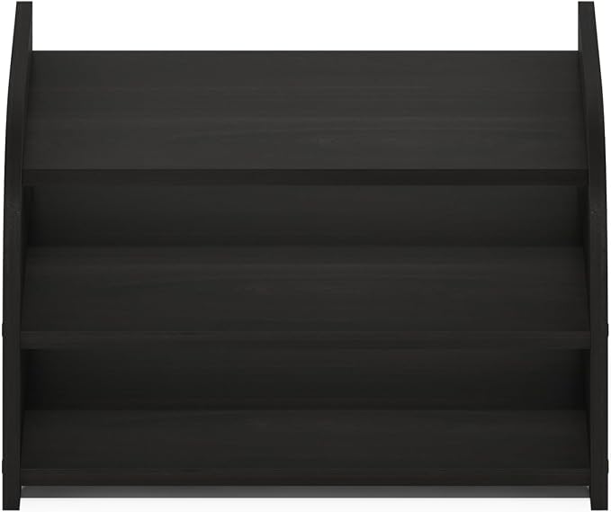 Furinno Classic 3-Tier Monitor Riser, Desk Organizers, Black Espresso | Low Profile Office Organization, Desk Top Book Shelf, for Office Supplies, Office Desk Accessories