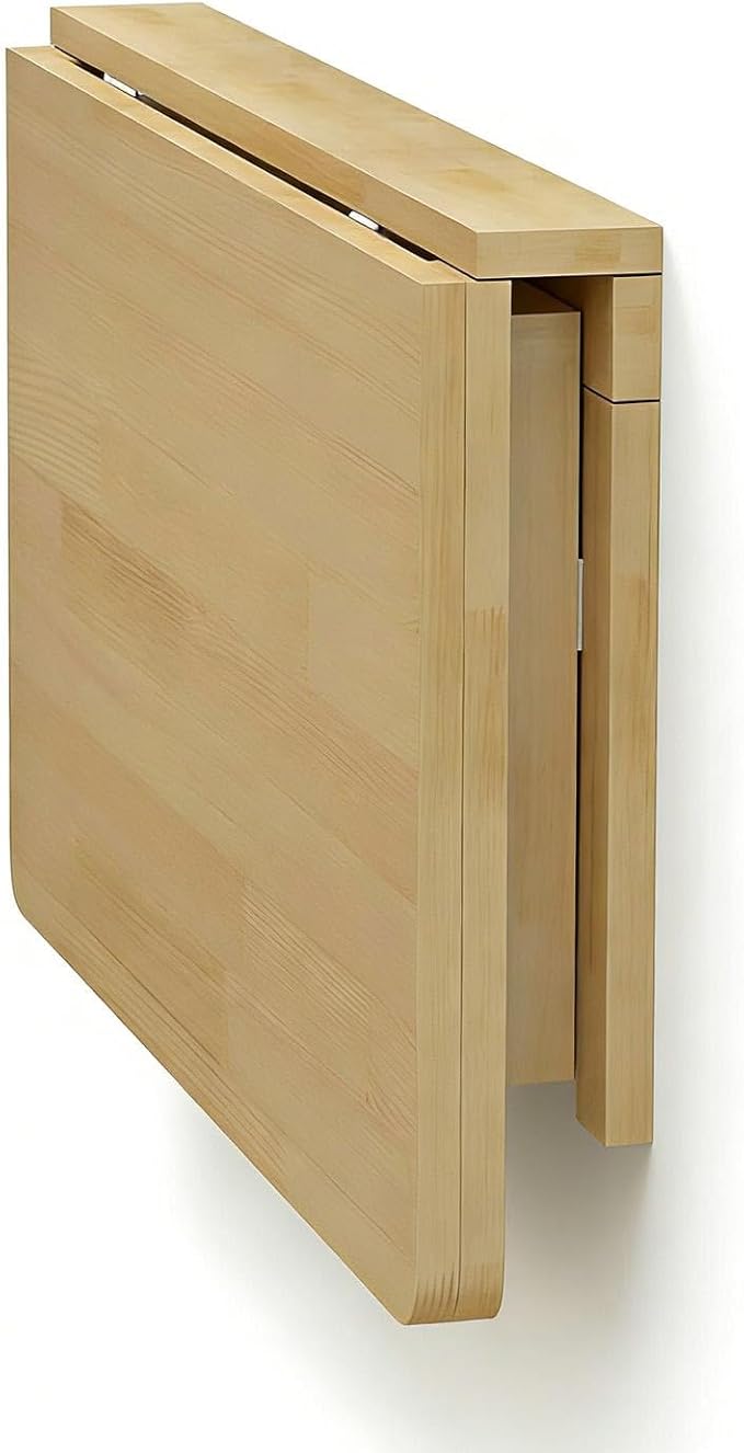 Fold-Away Wall Table , Solid Wood Folding Table, Wall mounted computer desk, study desk，Tables suitable for laundry rooms, kitchens, apartments, dormitories, or Studios (70*50cm/27.5*19.6in)
